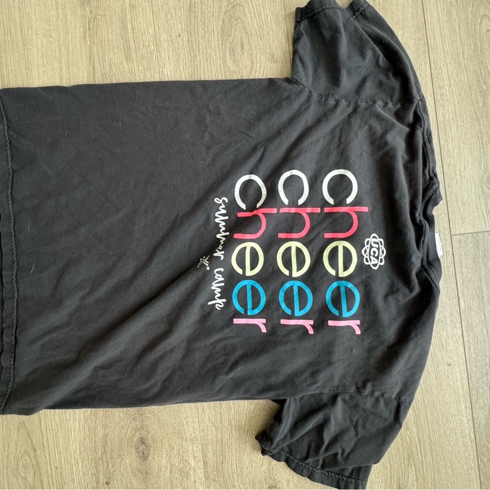 Varsity Dark Gray Short Sleeve Tee Classic Crew Neck - Picture 4 of 5